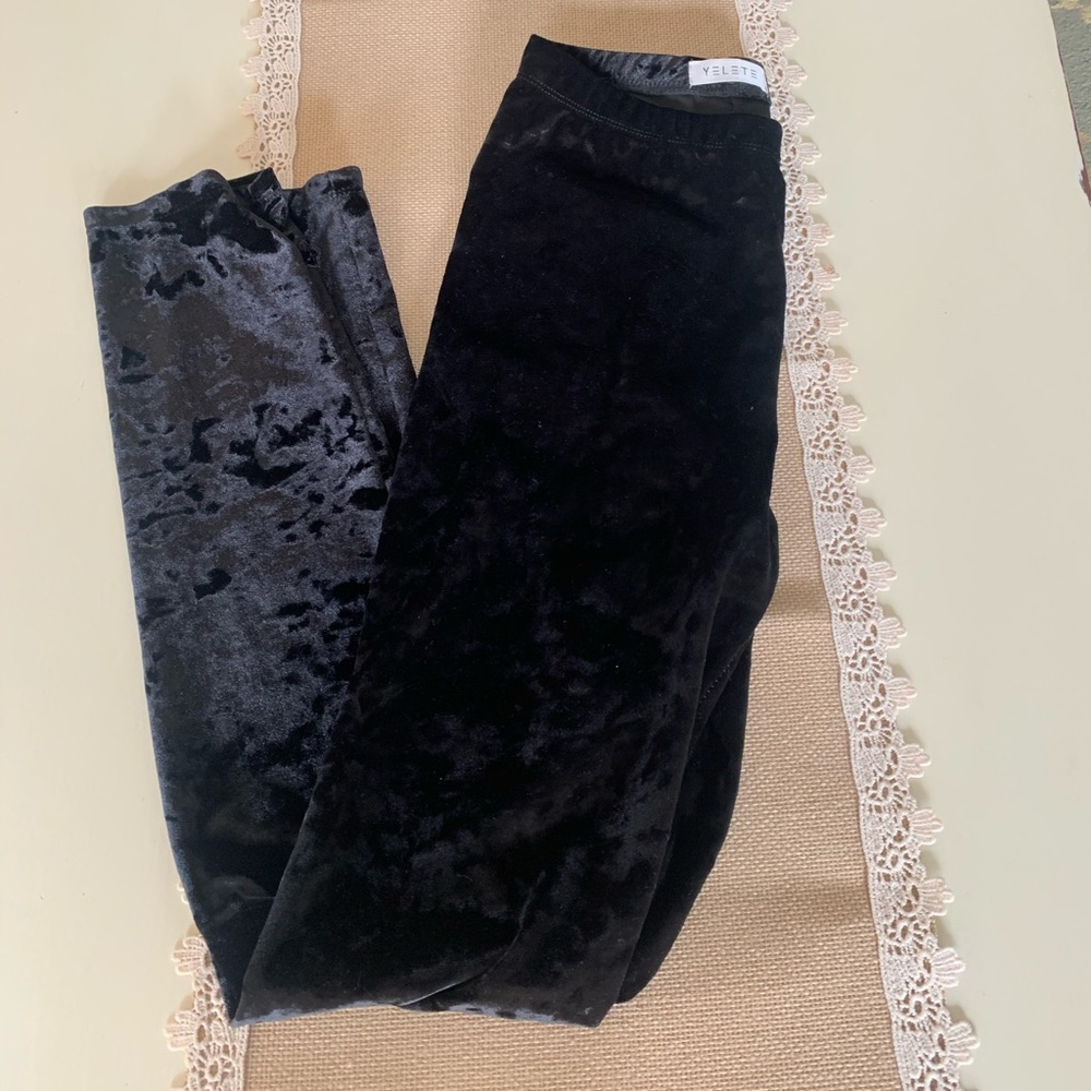 Black Velvet Leggings